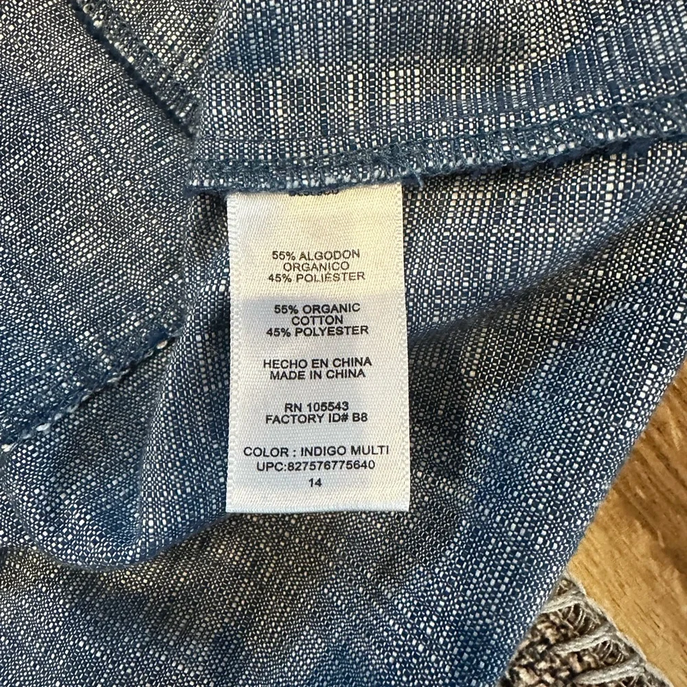 Women’s Derek Lam Chambray Denim Mini Button Down Dress Classic SZ 14 - Picture 8 of 8